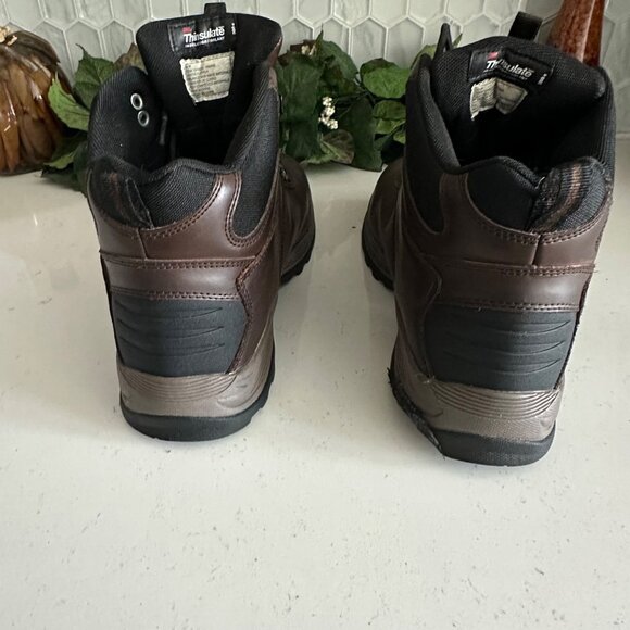 Khombu Mens Brown Leather Hiking Boots 12M With 3M Thinsulate Insulation & Durab - Picture 7 of 9